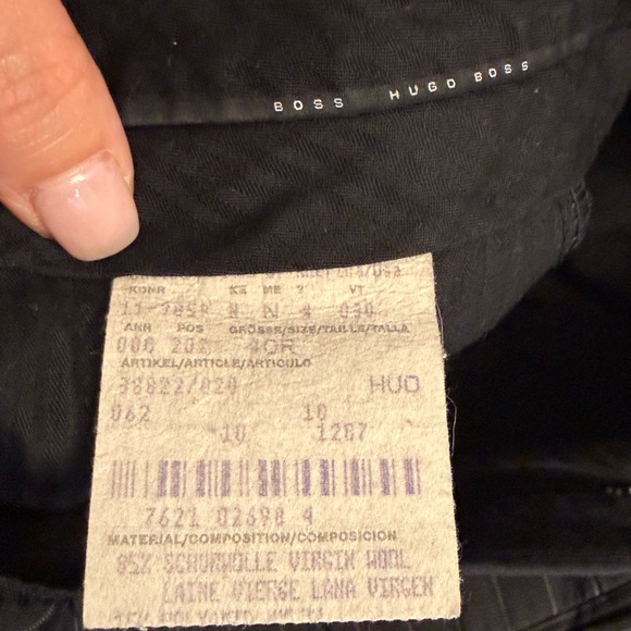 Hugo Boss Women's Black Striped Virgin Wool Trousers Size 40r - Picture 3 of 9